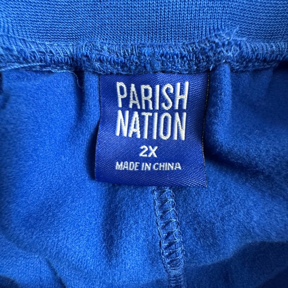 Parish Nation Mens Blue Green Drawstring‎ Track Joggers Athletic Logo Size 2X - Picture 5 of 16
